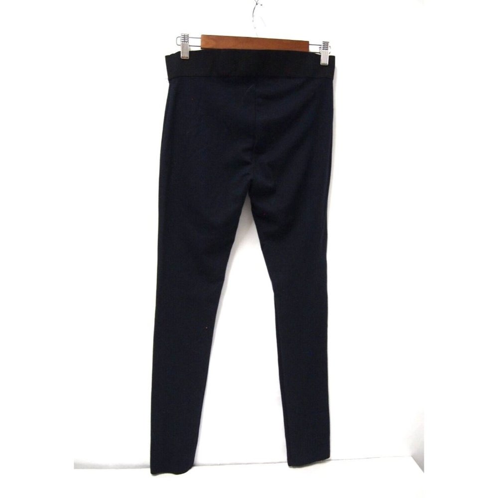 Hue Womens High Waist Ponte Leggings Navy Blue Colorblock Seamed Skinny Knit - Picture 3 of 7